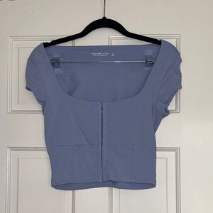 Abercrombie & Fitch Lavender Scoop-Neck Cropped Top
